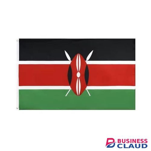 Kenyan small hand waving flags with plastic pole banners in 1