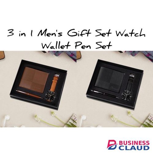 3 in 1 Men's Gift Set Watch Wallet Pen Set