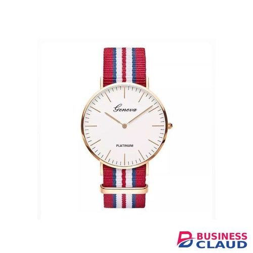 Nylon Canvas Color Strap Watch Men Women Luxury Ultra Slim Watch