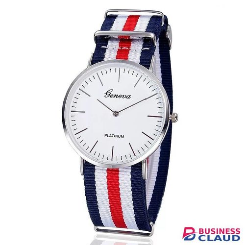 Nylon Color Strap Men Women Luxury Ultra Slim Watch