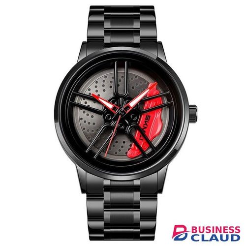 Skmei 1990 Rolling Quartz Spinning Car Wheel stainless mens Watch