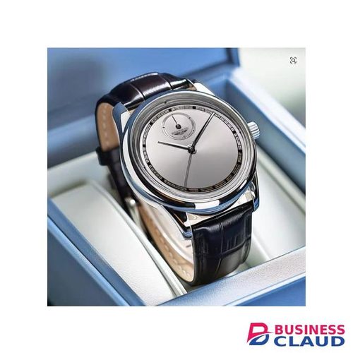 Fashion Numberless dark leather strapped business men quartz watch