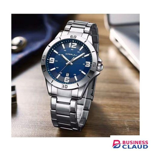 Crrju Silver Blue Dial Wristwatch