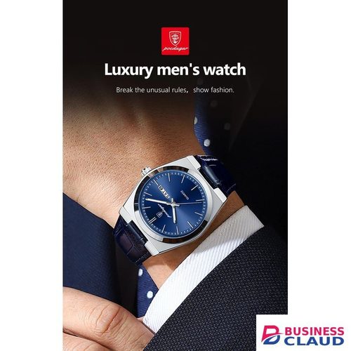POEDAGAR Poedegar Quartz Blue Silver Mens Watches Luminous Watch