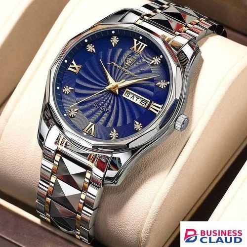 POEDAGAR Royal Blue Quartz Wristwatch