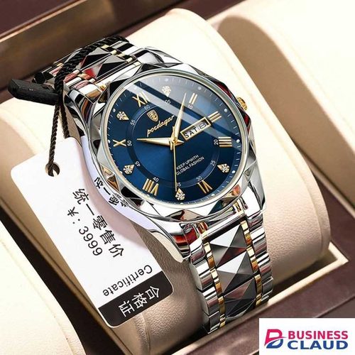 POEDAGAR Blue Dial Wristwatch – Roman Luxe Edition