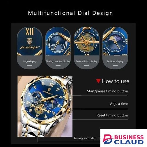 POEDAGAR 996 Luxury Man Wristwatch Waterproof Luminous Chronograph Watch For Men Stainless Steel Men's Quartz Watches Reloj Hombre