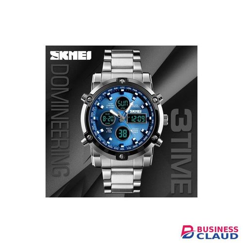 Skmei Blue Multi-Time Zone Display Men Digital Watch