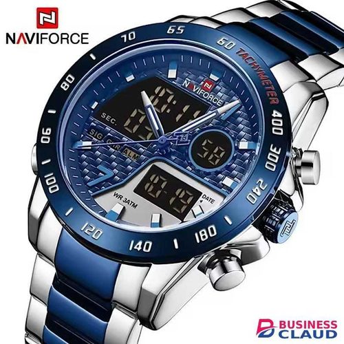 Naviforce Men's Classic Digital Analogue Dual time 30M water resistant watch