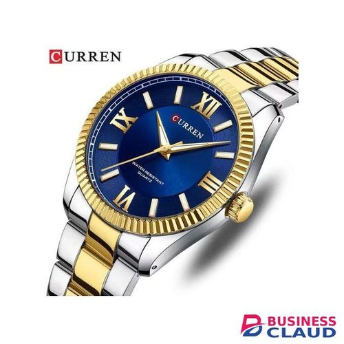 Curren GENTS 8453 Wrist Watch -Blue & Gold