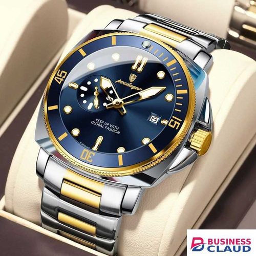 POEDAGAR Luxury Two-Tone Wristwatch