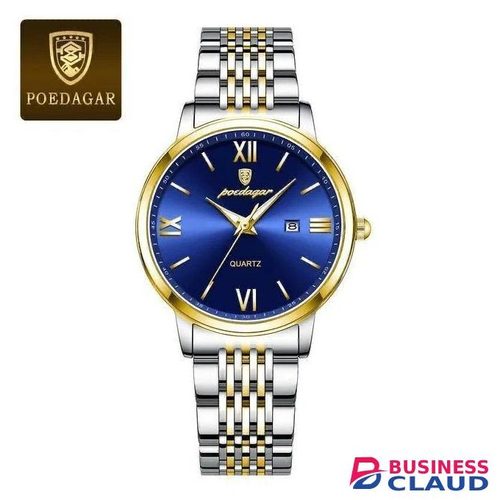 POEDAGAR Luxury Two-Tone Quartz Wristwatch