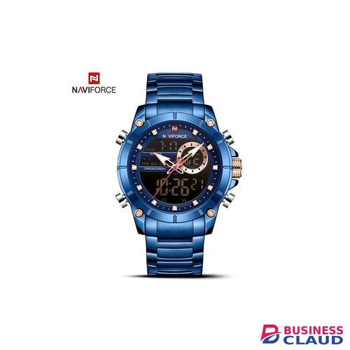 Naviforce Fashion NAVIFORCE Men Dual Display Stainless Steel Watches Waterproof 9163