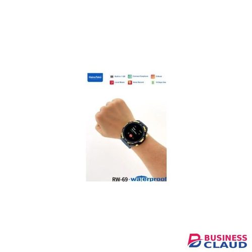 Haino Teko RW-69 Waterproof Smartwatch with 1GB Built-in Storage 10-Day Battery AMOLED Display and 3 Pair Straps Designed for Men-Blue