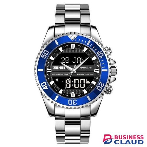 Skmei 1896 Muslim Prayer Watch digital analog stainless steel