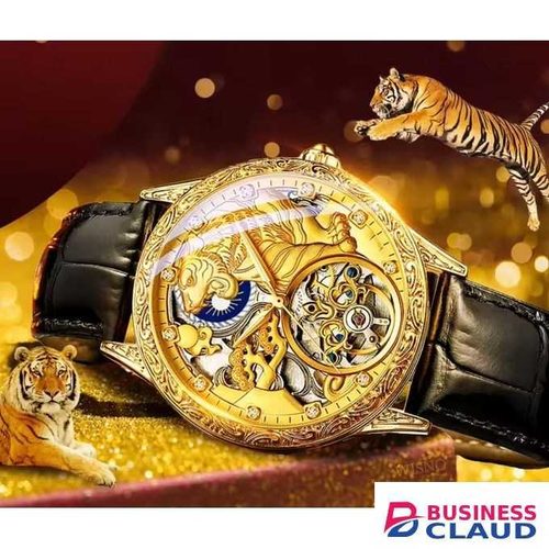 Golden Tigerr Luxury Waterproof Men Leather Automatic Mechanical Luminous Business Tourbillon Watch