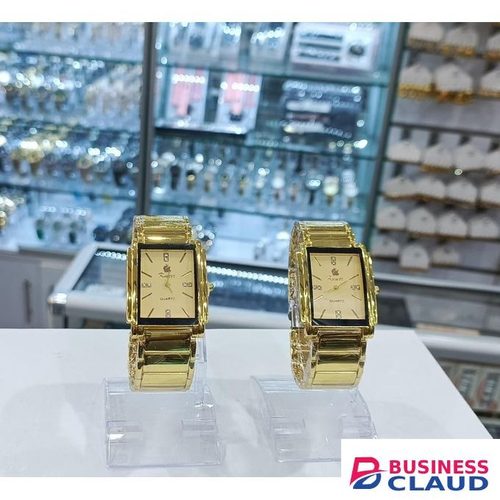 21 G Kadir Classic Gold Watch - Luxury Event Wear - Crystal Accents - Waterproof