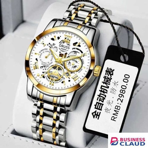 ORUSS MEN WATCH QUARTZ MENS WATCHES FASHION SPORTS WRIST WATCH - – FREE Elegant Box & Bracelet Adjustment Tool - (Silver / Gold)