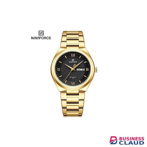 Naviforce Mens Watch NF8030 Gold Strap Elegant Simple Analog