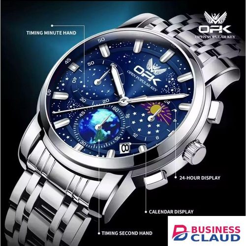 OPK 8142 Men’s Watch – Elegant Stainless Steel, Battery Powered & Functional