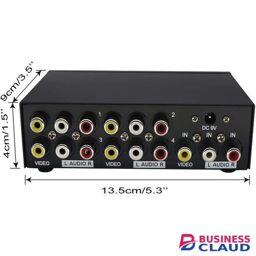 Rca Audio Video Splitter Rca For Cable Box DVD DVR Analog TV 1x4 Port Splitter