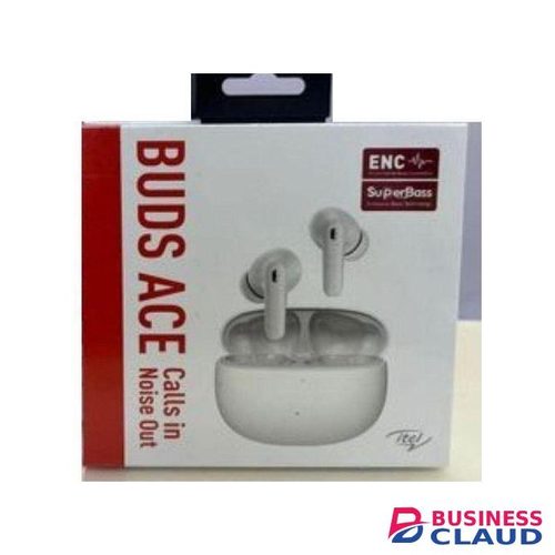 Itel ItelTWS BudsAce Earbuds Earpods Buds Ace ENC Bass 35 Hours -WHITE
