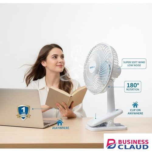 Modi Electric Mini Clip Fan Low Noise 180° Adjustable Cooling Fan