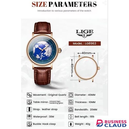 Elegant LIGE LG8963A Men’s Timepiece – Waterproof, Glowing Pointers & Comfort Strap