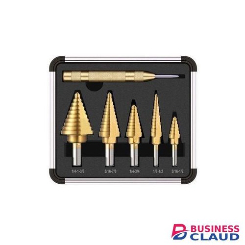 Share this product 6PCS HSS Step Drill Bit Set And Punch In Aluminum Case