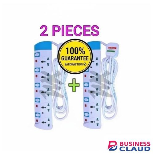 Power King TOP RATED 5-WAY ELECTRIC EXTENSION CABLE - DURABLE & SAFE 2 PIECES