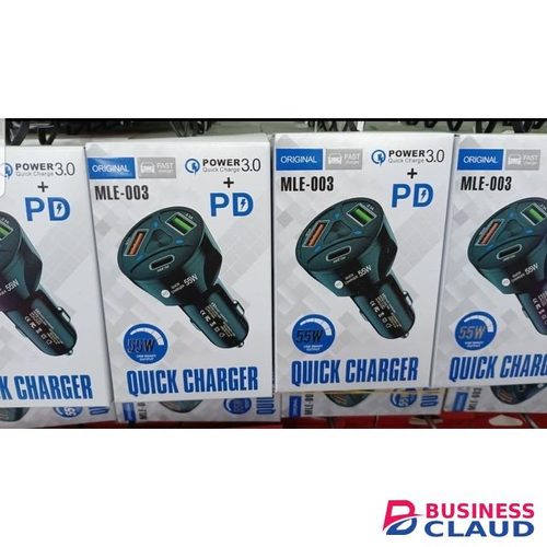 55W Multi-Port Car Quick Charger (PD + QC 3.0) – Model MLE-003