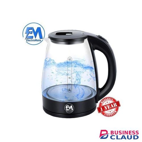 Em EmGlass Kettle 2.0L ElectroMate Kettle Electric Jug Heater for Boiling Water – Ideal Kitchen Appliance GK01 (1YR WRTY)