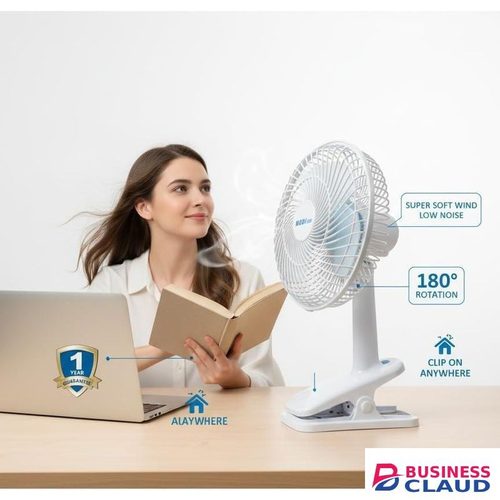Modi Electric 6 Inch Mini Clip Fan MD-HWF3004 Quiet Operation Bedroom Office Fan