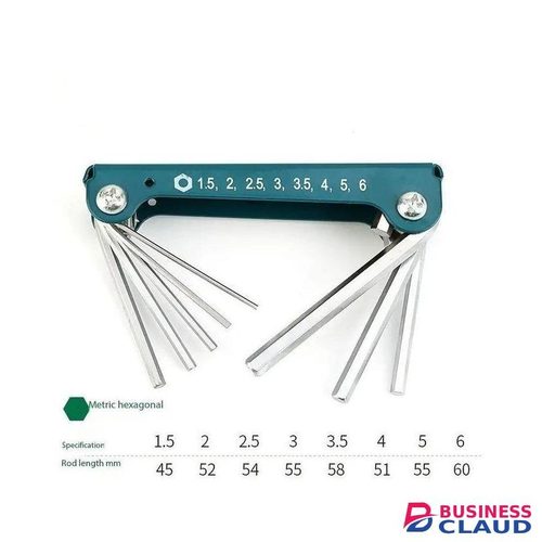 Pockets Motorcycle Star Hex/Allen Key Foldable Set 8 in1 Folding Hex Key Box Wrench Set