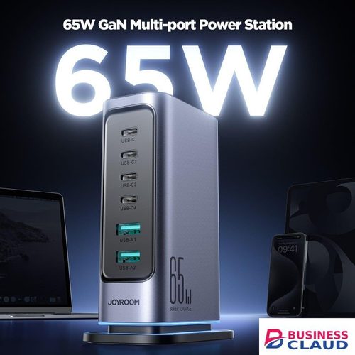 JOYROOM 65W GAN charging station Multi-port Charger for iphone, mac, android & laptops