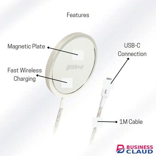 groov-e WIRELESS CHARGER - Magnetic Wireless Charger 15W White