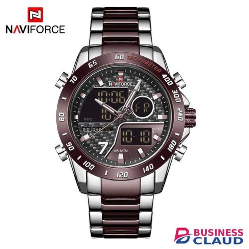 Naviforce Fasion NAVIFORCE Men Watches Waterproof Luxury Brand Stainless Steel LED Digital 9171