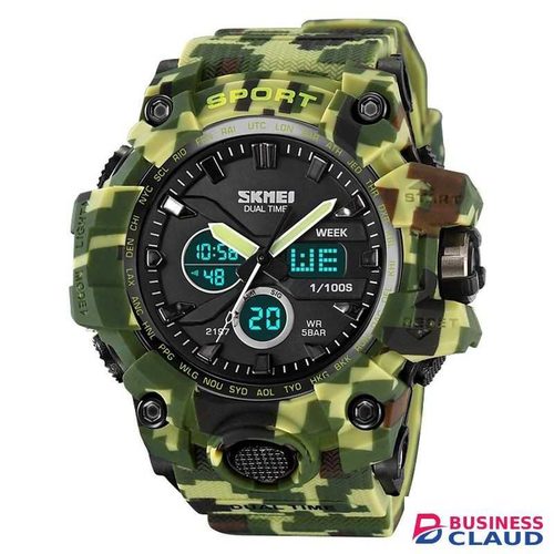 Skmei 2197 Dual Time LED Display Mens watch Analog Digital Waterproof Sports Watch