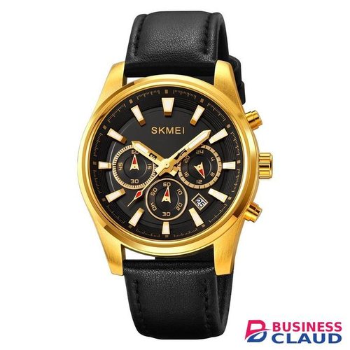 Skmei 1958 Casual Analog Leather Strap Mens Watch waterproof