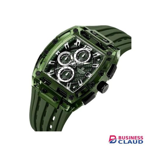 Naviforce NF7105 Men’s Transparent Green Tonneau Quartz Watch