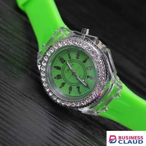 GENEVA Luminous Multicolour Light Watch LED Crystal Bling Couple Gift Party Silicone