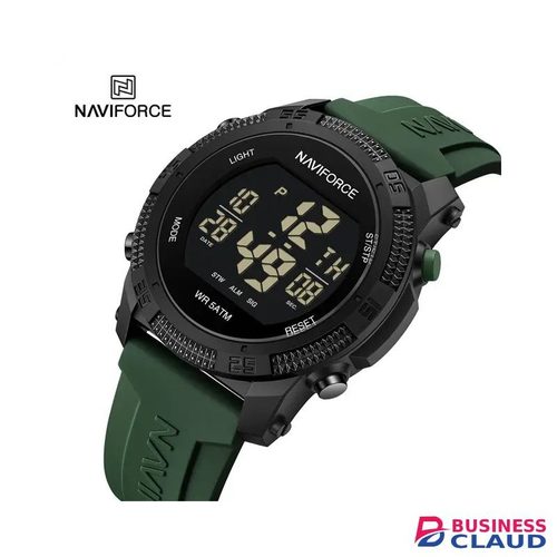Naviforce Men Digital Display Sports Silicon Strap Quartz Watch -NF7104