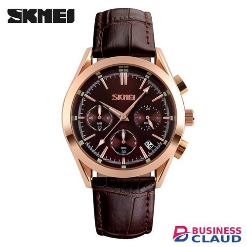 Skmei 9127 Quartz Analog Leather Strap Mens Watch oficial waterproof
