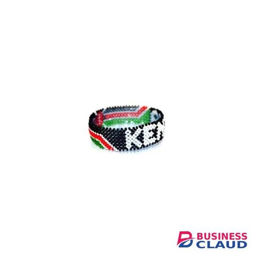 Universal Kenyan Flag Beaded Bracelet, African Maasai Handmade Wristband, Patriotic Shanga Flag Bracelet