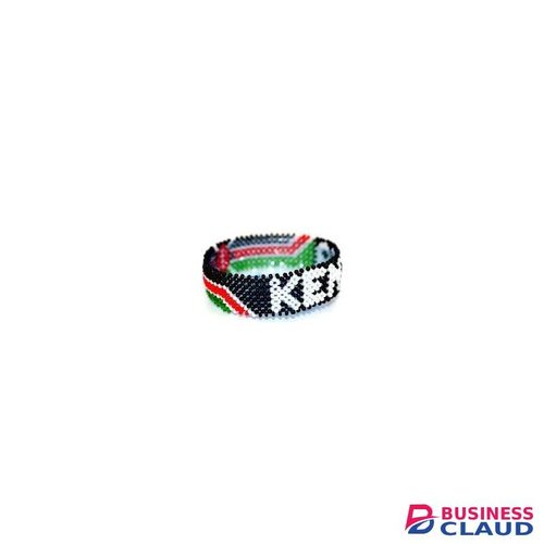 Universal Kenyan Flag Beaded Bracelet, African Maasai Handmade Wristband, Patriotic Shanga Flag Bracelet