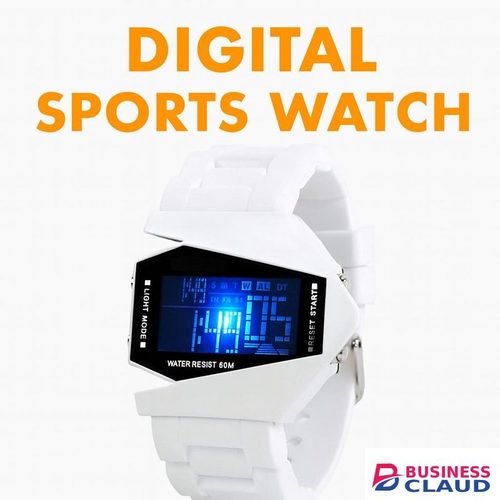Futuristic Men's Watches Digital Wristwatch –Time, Date & Weekday Display, LED Light & Waterproof - Watch for Men