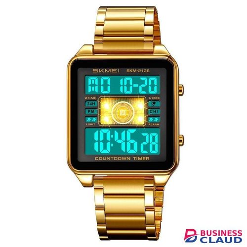 Skmei 2136 High Quality Gents Digital Watch Perfect Steel straps waterproof mens watch