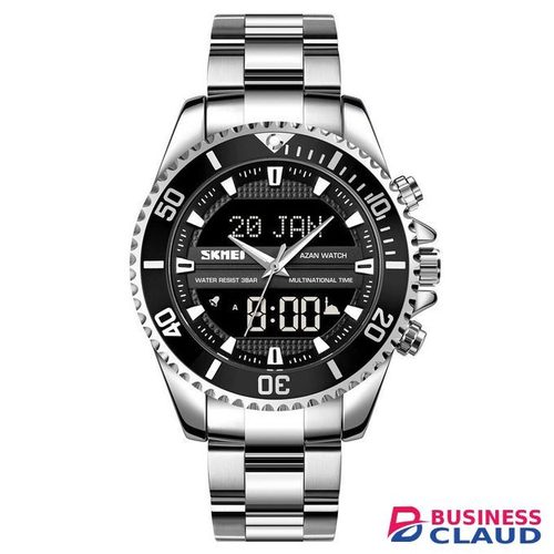 Skmei Muslim Prayer Watch 1896 analog and digital waterproof stainless