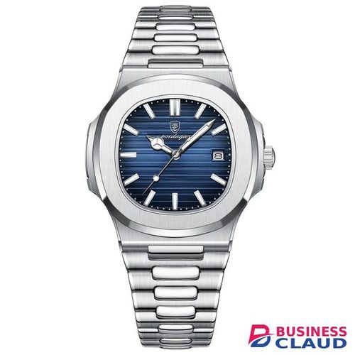 POEDAGAR 613 Men Stainless Stain Quartz Watch -Silver