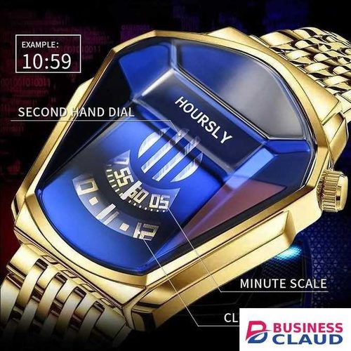 Hoursly Luxury Gold Stainless Steel Quartz Waterproof Wrist Watches